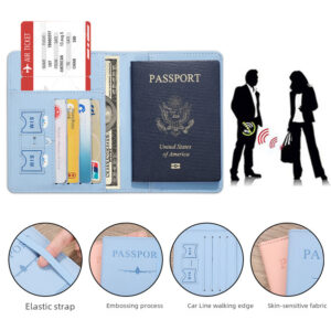 PU Leather RFID Blocking Passport Holder (Multi-Card Slots)